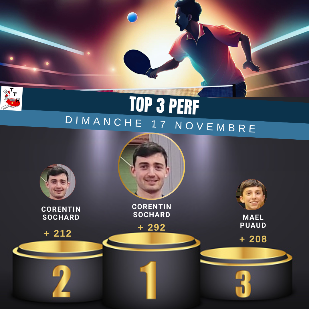 TOP 3 PERF DIMANCHE 17 NOVEMBRE